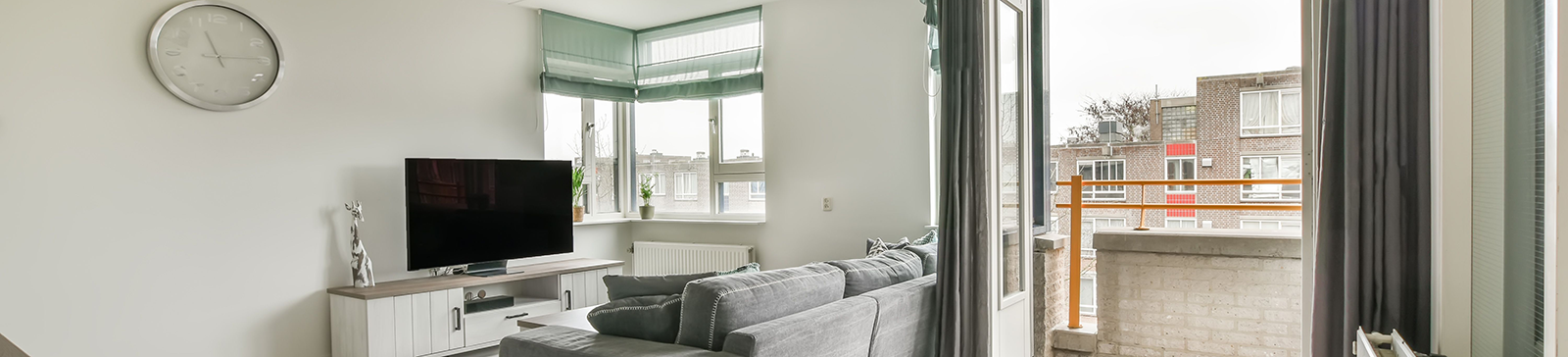 Chic Light Green Roman Shades and Drapery in San Pablo